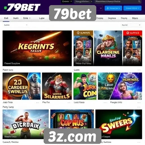 Diversidade de jogos disponíveis na plataforma 79bet